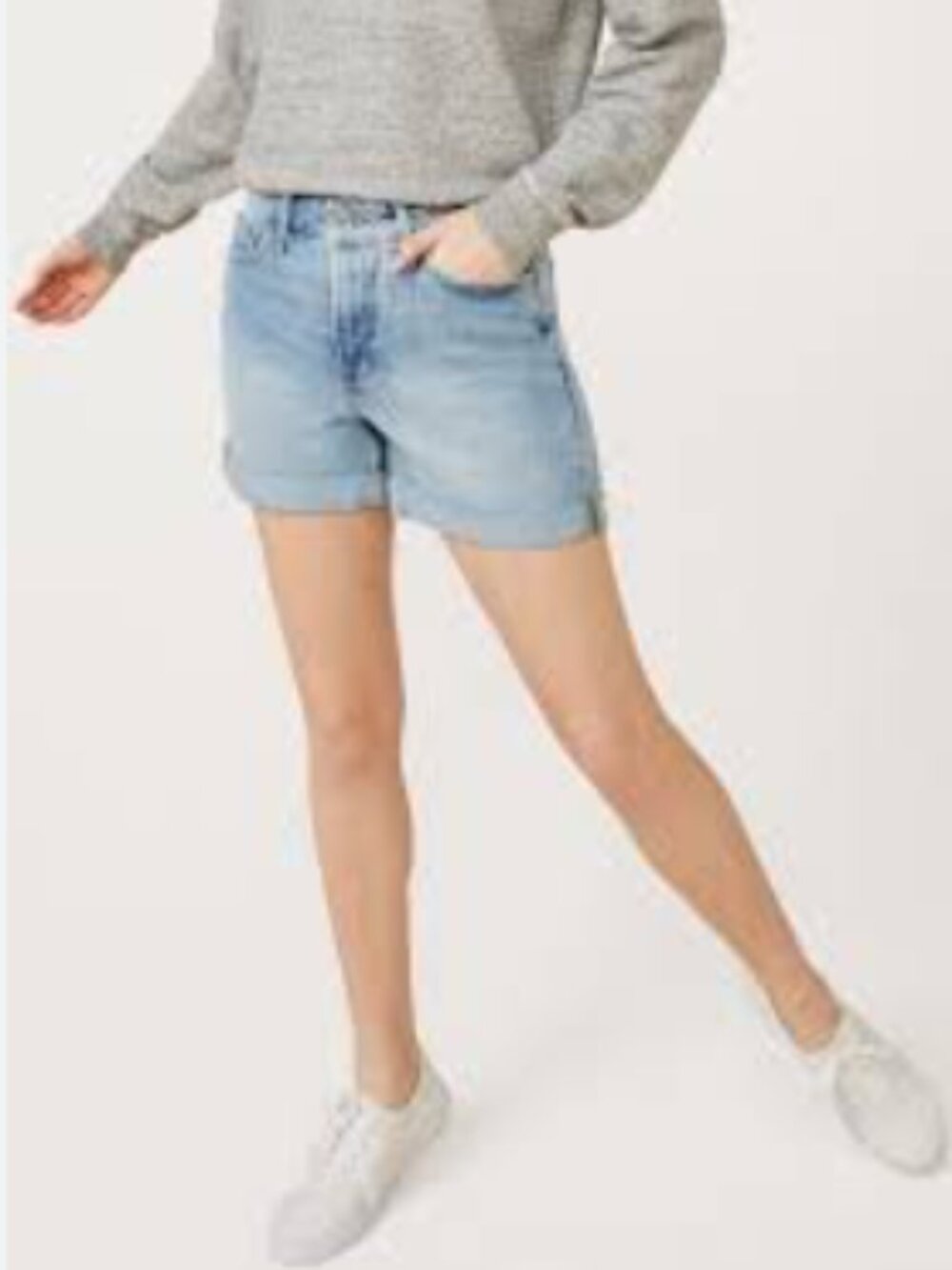 Free Assembly Women’s Rolled Cuff Jean Shorts, Light Wash - Size 10